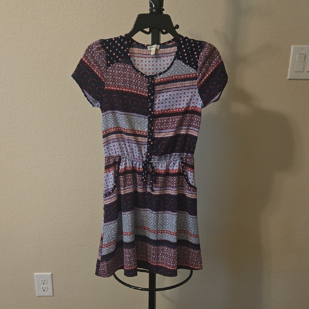Monteau Kids Casual Dress - Multicolor Pattern